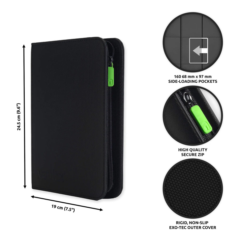 vault x 4 pocket zipper binder that hold 160 cards specifications