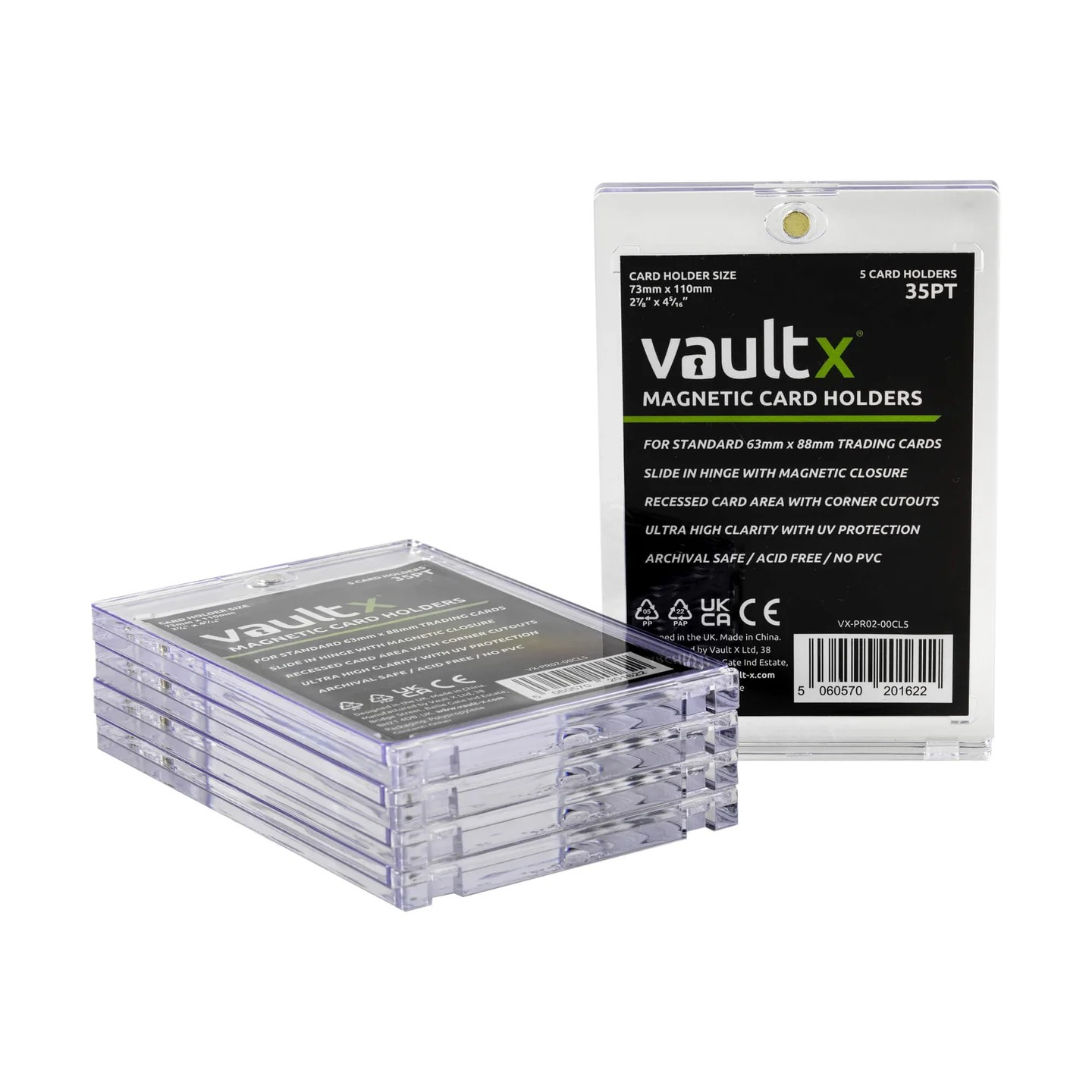 Vault X: Magnetic Card Holders 35pt - 5 Pack [Card Holder]